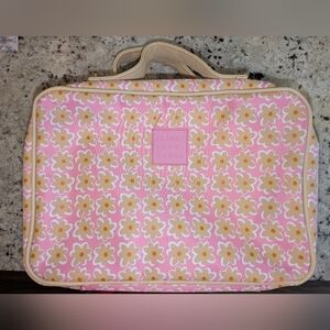 Floral Hanging Toiletry Bag Pink Daisy Travel Organizer Cosmetic Case